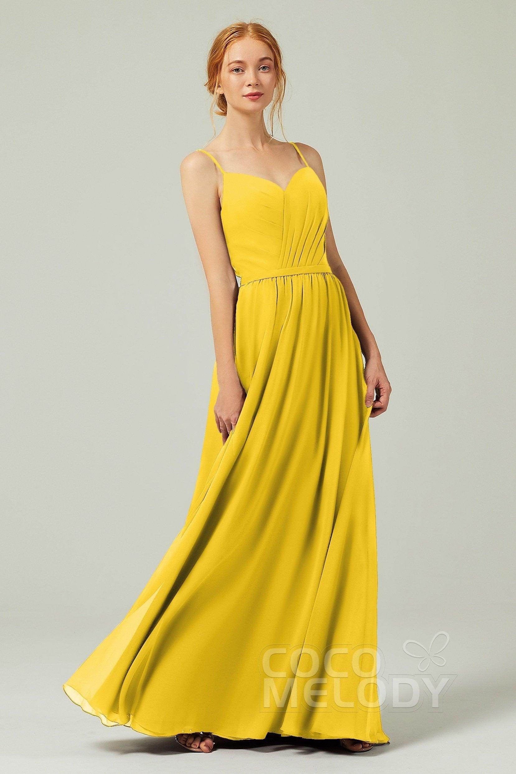 A-Line Floor Length Chiffon Bridesmaid Dress CB0296 - COCOMELODY